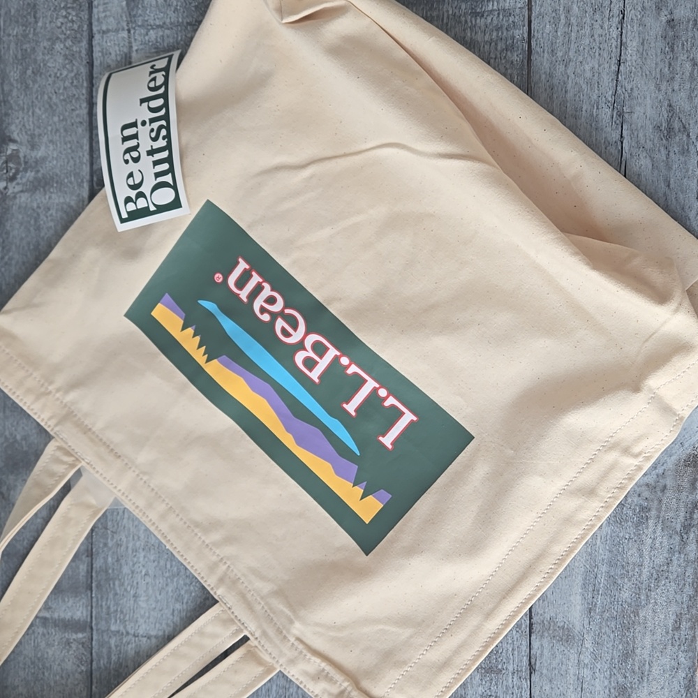 NWT L.L. Bean Canvas Tote Bag and Sticker - Picture 2 of 11